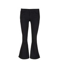 FRAME | Black 'le Crop Bell' Cropped Flared Jeans | Lyst