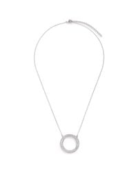 CZ by Kenneth Jay Lane | Metallic Cubic Zirconia Pavé Wavy Hoop Pendant Necklace | Lyst