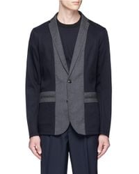 Kolor | Blue Colourblock Cotton Jersey Soft Blazer for Men | Lyst
