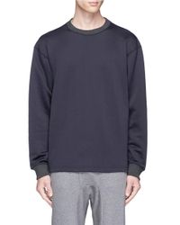 Kolor | Blue Ribbed Trim French Terry Sweatshirt for Men | Lyst