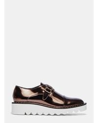Stella McCartney - Multicolor Women's Odette Metallic Brogue Shoes In Bronze - Lyst