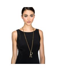 Lulu Frost - Metallic Plaza Letter Necklace - Mixed Chain - Lyst