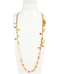 Rada' | Orange Crystals And Pearls Necklace | Lyst