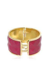 Fendi | Purple The Sta Leather & Brass Bracelet | Lyst
