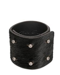 Rick Owens | Black 6cm Ponyskin 6 Pin Bracelet for Men | Lyst