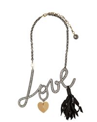 Lanvin | Metallic Love Swarovski Embellished Necklace | Lyst