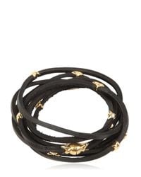 Tomasz Donocik | Yellow Gold Stars & Leather Wrap Bracelet | Lyst