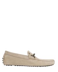 Tod's | Natural Gommino 122 Tube Nubuck Driving Shoes for Men | Lyst