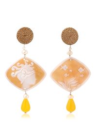 Anna E Alex | Yellow Marina Decò Cameo Earrings | Lyst