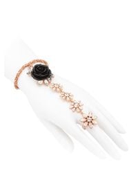 Mawi | Pink Rose Finger Chain Bracelet | Lyst