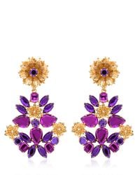 Mercantia | Metallic Lux Flower Drop Earrings | Lyst