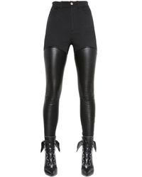 Givenchy | Black Nappa Leather & Cotton Drill Pants | Lyst