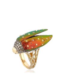 Bibi Van Der Velden | Metallic Fly Open Scarab Wings Ring | Lyst