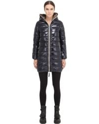Duvetica | Blue Ace Long Shiny Nylon Down Jacket | Lyst