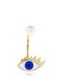 Delfina Delettrez | Blue Eye & Pearl Mono Earring | Lyst