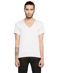 Giorgio Brato | White Raw Cut Cotton Jersey V Neck T-shirt for Men | Lyst