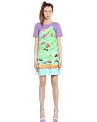 Boutique Moschino | Blue Cupcake Printed Techno Cady Dress | Lyst