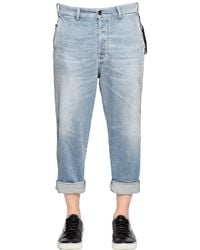 DIESEL | Blue 18cm Carrot Stretch Denim Chino Jeans for Men | Lyst