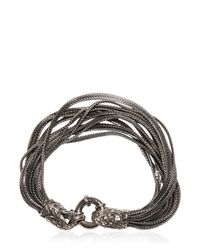 Emanuele Bicocchi | Metallic Multi Chain Bracelet With Skull Detail | Lyst