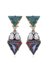 Anton Heunis | Green Crystal Cluster Drop Earrings | Lyst
