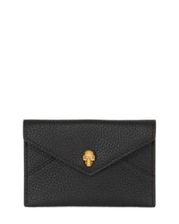 Alexander McQueen | Black Skull Grained Leather Card Holder | Lyst