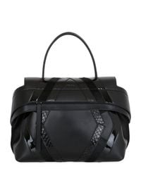 Tod's Black Wave Leather & Python Bag For Lvr