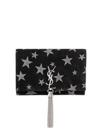Saint Laurent | Black Kate Monogram Stars Suede Chain Bag | Lyst