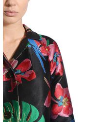 Manteau Brocard Simple Boutonnage Motif Tropical Valentino en coloris Multicolor