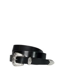 DSquared² Black 20mm Leather Western Belt for men