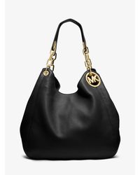 michael michael kors griffin large leather shoulder bag