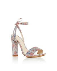 Delpozo | Natural Metallic Printed High Sandal | Lyst