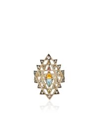 Noor Fares | Metallic Nila Ring In Grey Gold With Various Coloured Stones & Diamonds | Lyst