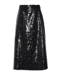 Christopher Kane | Black Sequin Midi A Line Skirt | Lyst