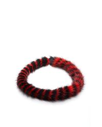 Mary Katrantzou | Red Mink Intarsia Twisted Collar | Lyst