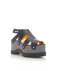 Proenza Schouler | Black Leather Platform Sandals | Lyst