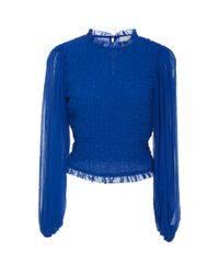 Ulla Johnson Blue Chandra Blouse