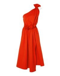Goen.J | Red One Shoulder Midi Dress | Lyst