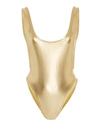 Norma Kamali | Metallic Marissa Lame Onepiece Swimsuit | Lyst