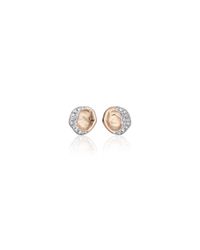 Monica Vinader | Pink Riva Diamond Shore Stud Earring | Lyst
