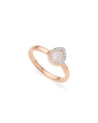 Monica Vinader | Pink Naida Mini Lotus Ring | Lyst