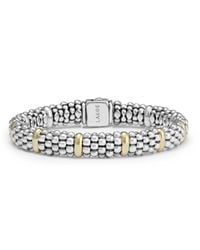 Lagos | Metallic Sterling Silver Caviar Rope Bracelet With 18k Gold | Lyst