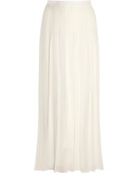 Givenchy | White Pleated Culottes In Ivory Silk Crepe De Chine | Lyst