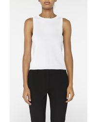 Nicole Miller | White Knit Crew Neck Tank Top | Lyst