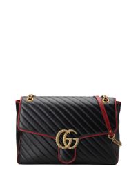 Gucci Large Gg Marmont 2.0 Matelassé Leather Shoulder Bag - in Black - Lyst