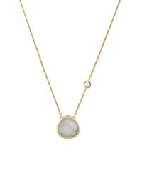 Cole Haan | Metallic 12k Gold Plated Rainbow Quartz Frontal Necklace | Lyst