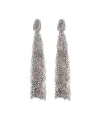 Oscar de la Renta | Metallic Classic Long Chain Tassel Earrings | Lyst
