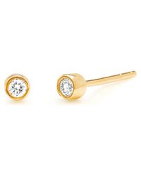 EF Collection | Metallic 14k Diamond Bezel Studs | Lyst