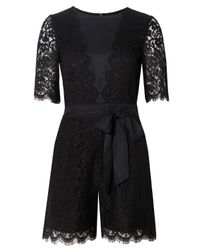 Rachel Zoe Black Bennie Lace Romper