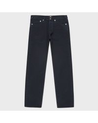 Paul Smith | Black Men's Standard-fit Over-dyed Crosshatch Jeans for Men | Lyst