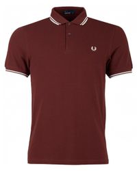Fred Perry Red Slim Fit Twin Tipped Polo for men